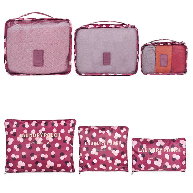 6 PCS Travel Storage Bag Set | Tidy Organizer Wardrobe Suitcase Pouch Luxegan