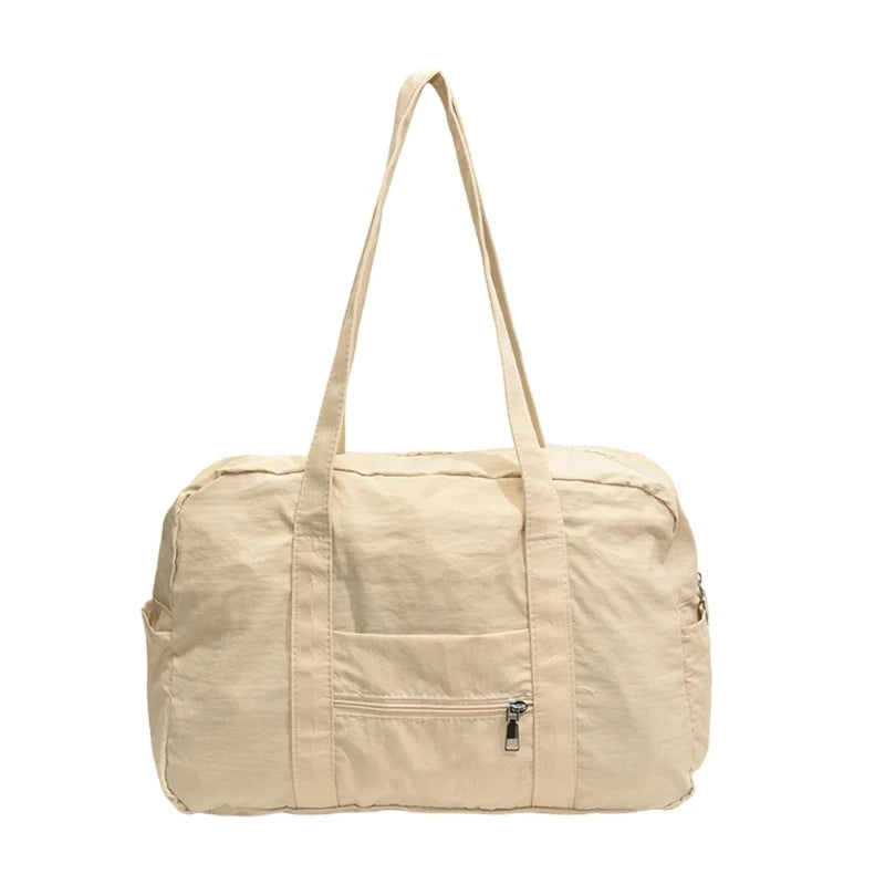 Nylon Solid Bucket Bag | Soft Practical Large Storage Underarm Crossbody Bag Luxegan