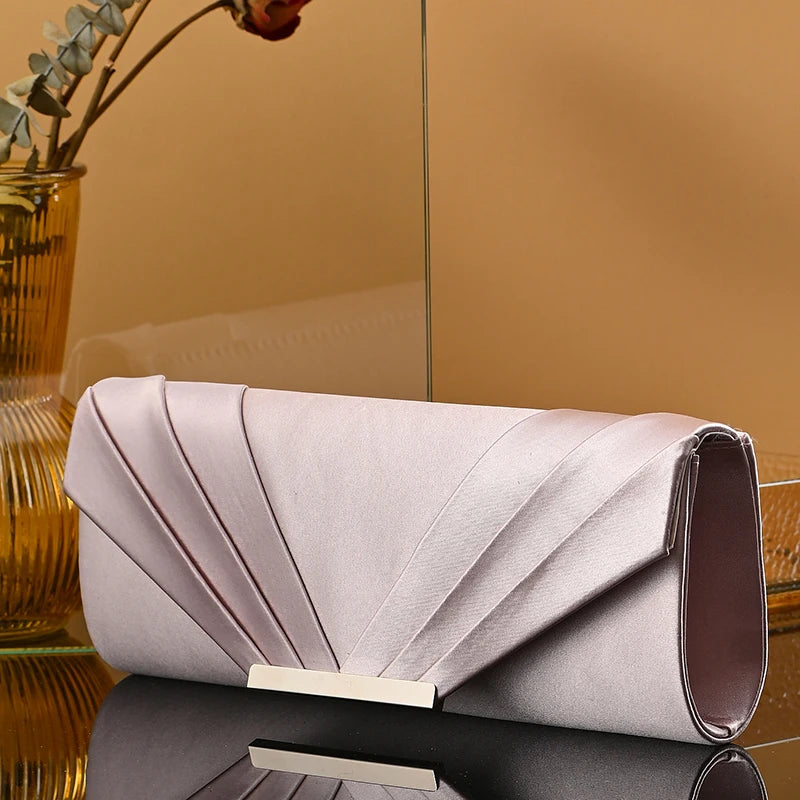 New Design Envelop Satin Evening Clutch Bag | Trade Luxury Shoulder Bags & Lady Party Purses for Wedding Dress Handbag Luxegan