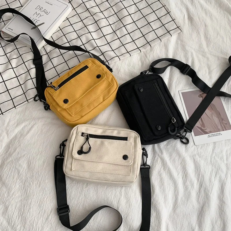 Canvas Crossbody Bag | Korean Mini Student & Cell Phone Bag Luxegan