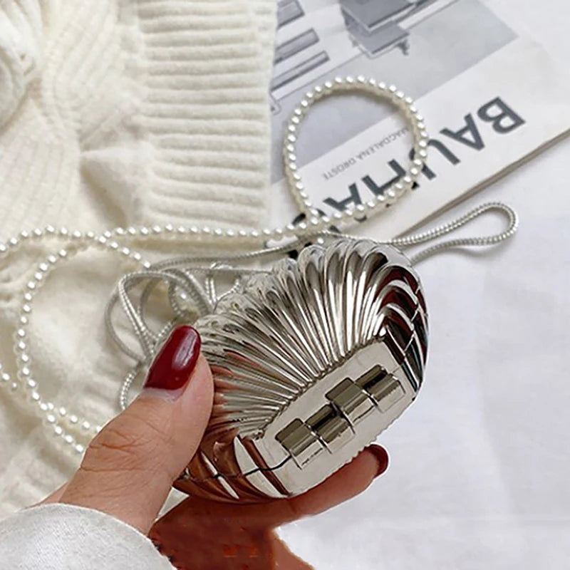 Pearl Mini Lipstick Shell Bag | Sophisticated "Petite" Silhouette | Elegant PVC Crossbody Mini - view 10