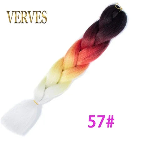 Synthetic Jumbo Braid Kanekalon Braiding Hair 24in | Ombre & Solid Colors | 100g