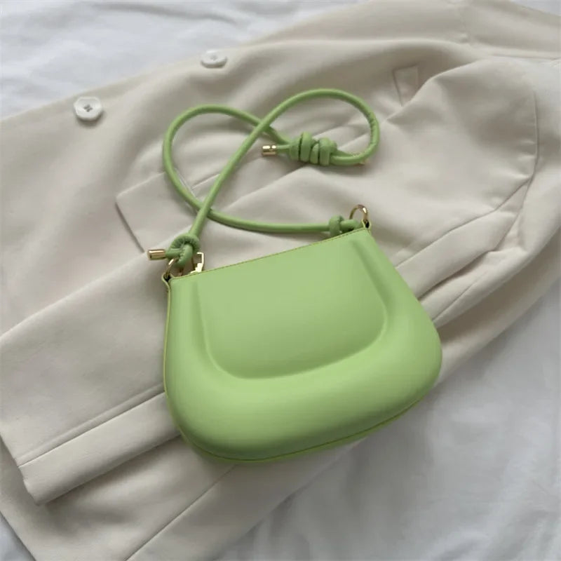 Soft PU Leather Ladies Crossbody Bag | Women's Purple Underarm Bag & Retro Solid Color Handbag (Fashion Design Girl Small Shoulder Bag) Luxegan