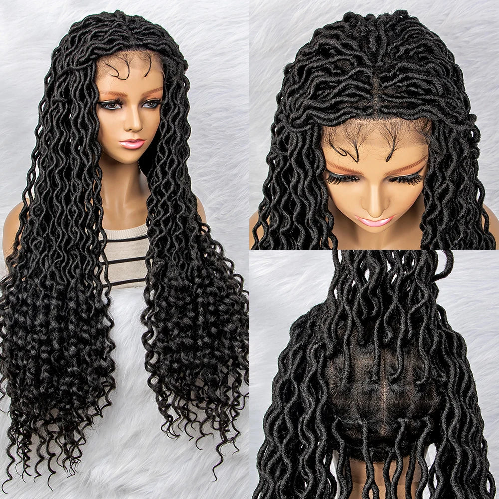 34" Dreadlocks Braided Wig | Full Lace Front with Baby Hair Luxegan