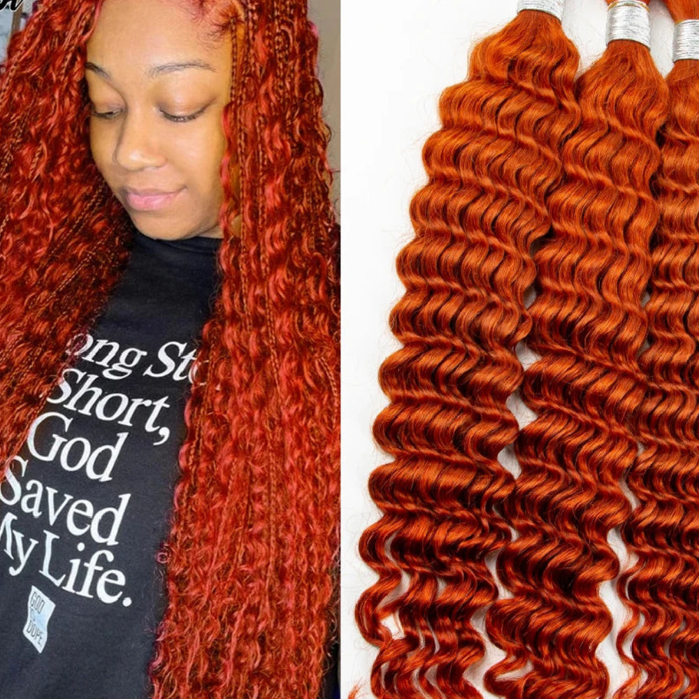 Deep Wave Boho Braids Human Hair Bulk – 100% Virgin Brazilian Hair for Braiding No Weft (16–24 - view 6