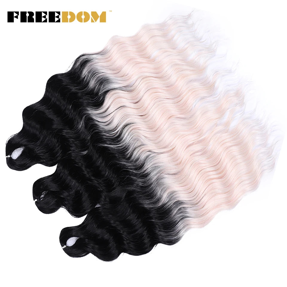 FREEDOM Synthetic Water Wave Crochet Braiding Hair 24 Inch – Ombre & Multi-Tone | 88 Colors | 300g - view 38
