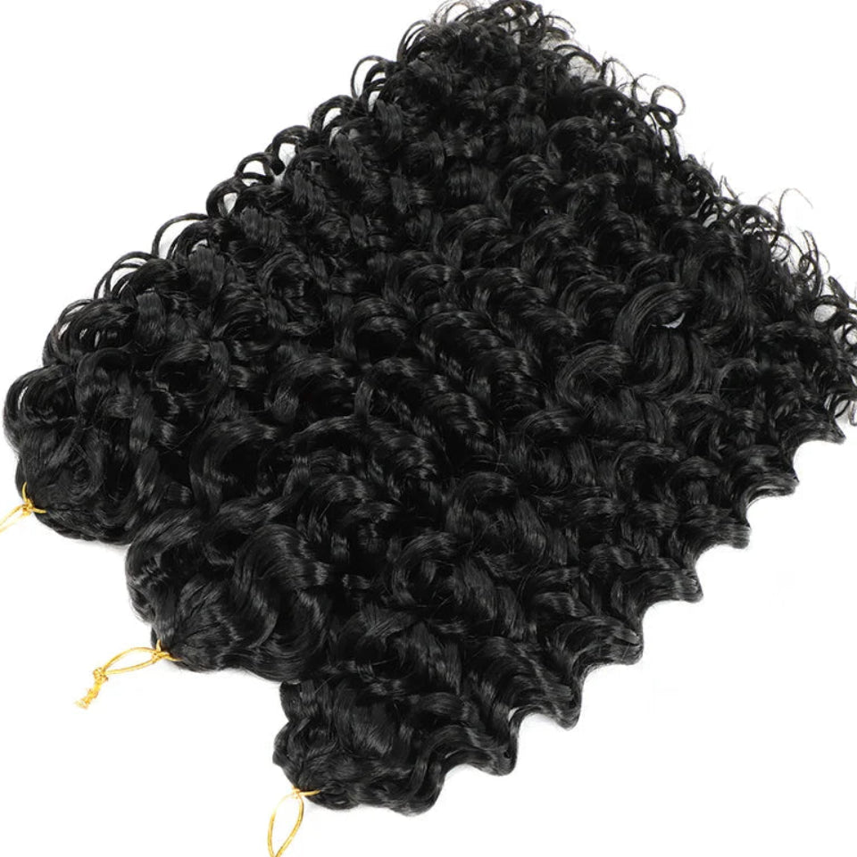 14–22 Inch Synthetic Deep Wave Crochet Hair | Afro Curl Braiding Extensions Luxegan