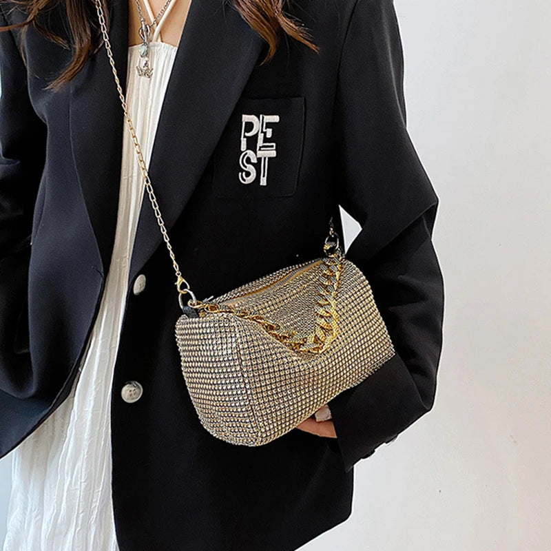 Bling Diamond Design Small Crossbody Messenger Bags | Women Summer Trend Luxury Fashion Travel Shoulder Handbags & Purses Luxegan