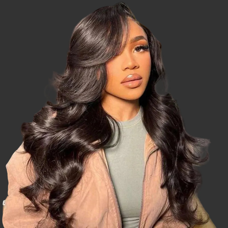 Luxury Ombre Blonde Body Wave Lace Front Wig | 13x6 / 13x4 Transparent Swiss Lace Frontal Wig | 100% Malaysian Remy Human Hair Multi-Tonal Black Brown to Honey Blonde 5x5 Closure Wig for Women (26+ Inch Long) Luxegan