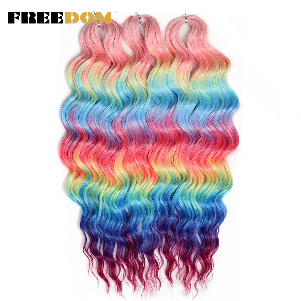 FREEDOM Synthetic Water Wave Crochet Braiding Hair 24 Inch – Ombre & Multi-Tone | 88 Colors | 300g - view 91