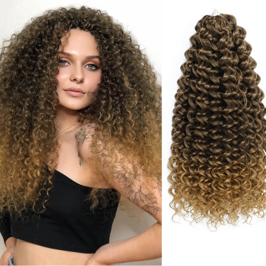 Synthetic Afro Curl Crochet Hair | Kinky Curly Twist Braiding Extensions Luxegan