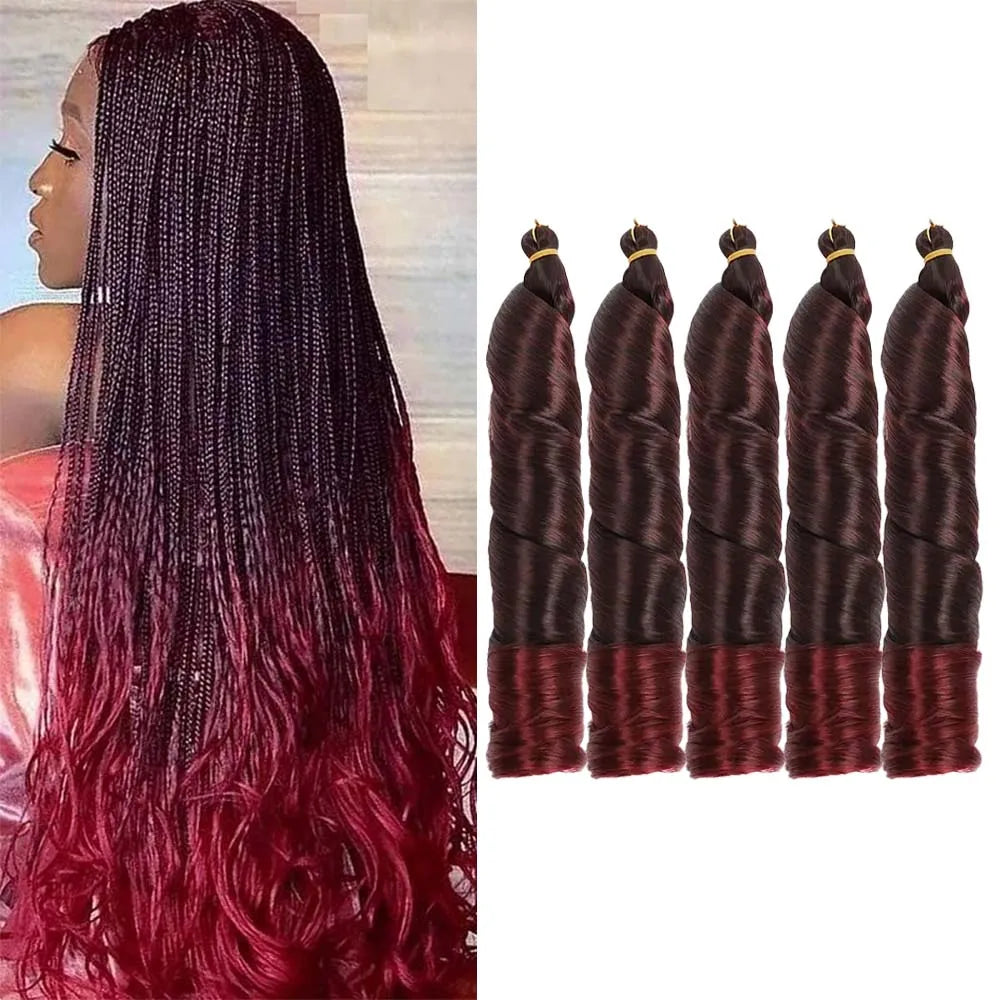 Synthetic French Curl Crochet Braiding Hair – 24 Inch | Pre-Stretched | Loose Wave | 9 Ombre - view 4