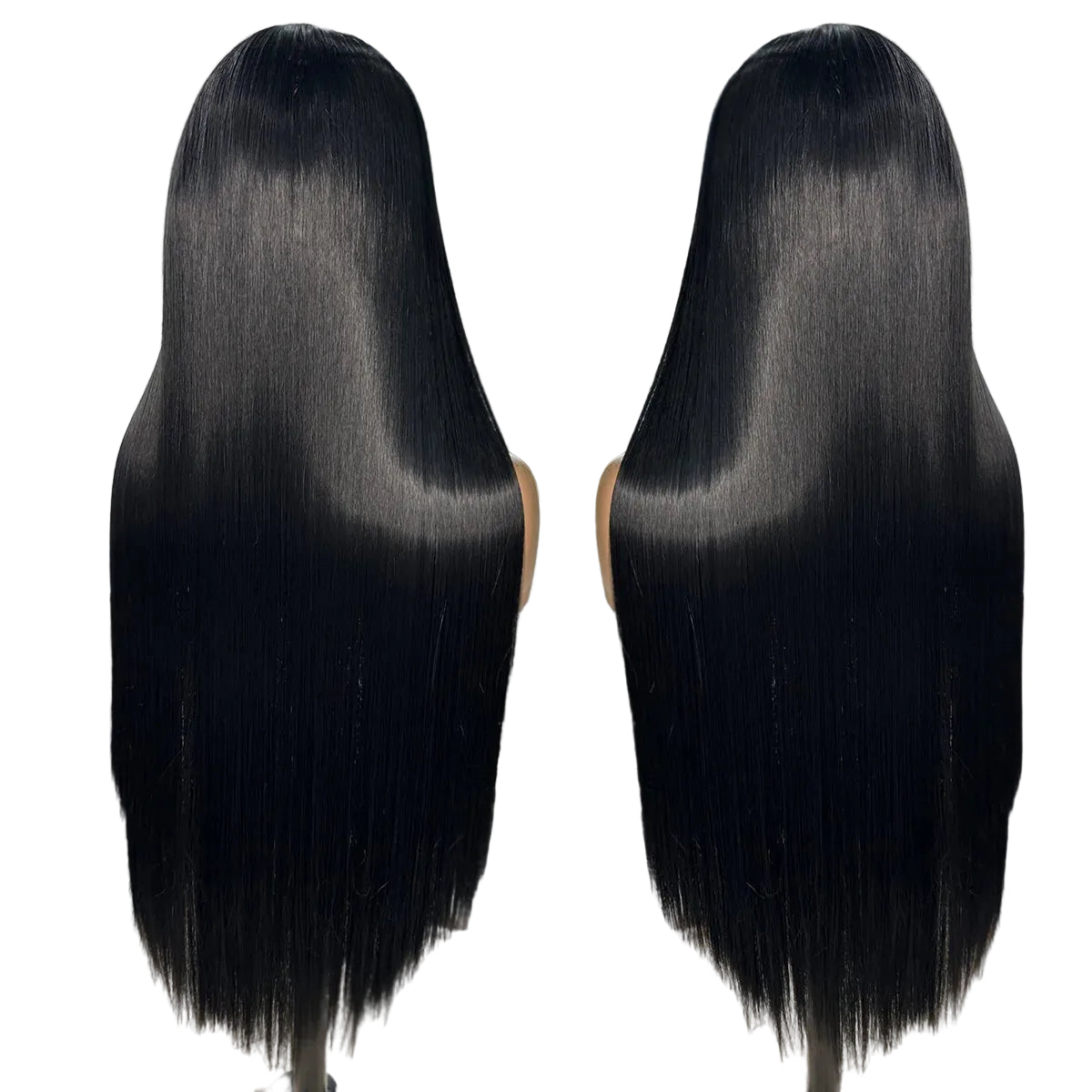 30-Inch Jet Black Silky Straight Futura Synthetic 13x4 Lace Front Wig - 150% Density Glueless Pre-Plucked Hairline Long Straight Wig - Japan Heat-Resistant Fiber Free Part Wig for Black Women (#1 Black) Luxegan