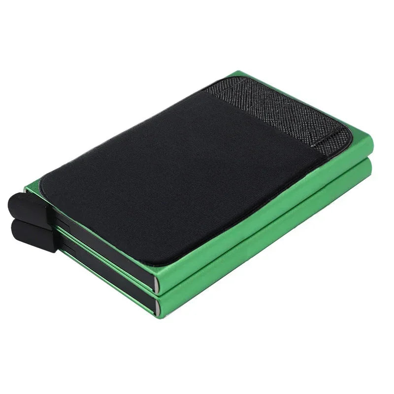 Automatic Pop Up Wallet Aluminum Double Card Case RFID Credit Card Holder Minimalist Metal Wallet Hold 12 Cards Wallet for Men