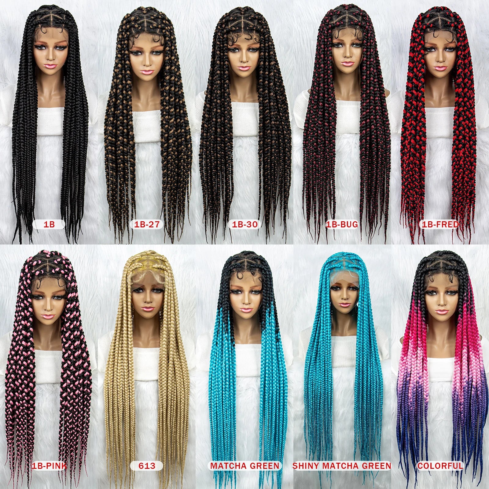 KIMA Colorful Braided Wig | Full Lace | Butterfly Locs & Dreadlocks Options Luxegan