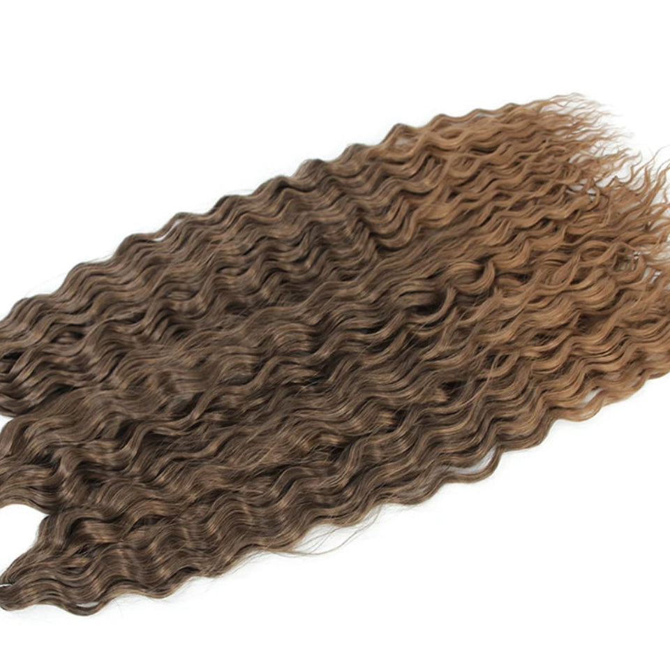 Ariel Curl Water Wave Twist Crochet Hair Extensions | Synthetic Ombre Braiding Hair 22-30 Inch - view 36