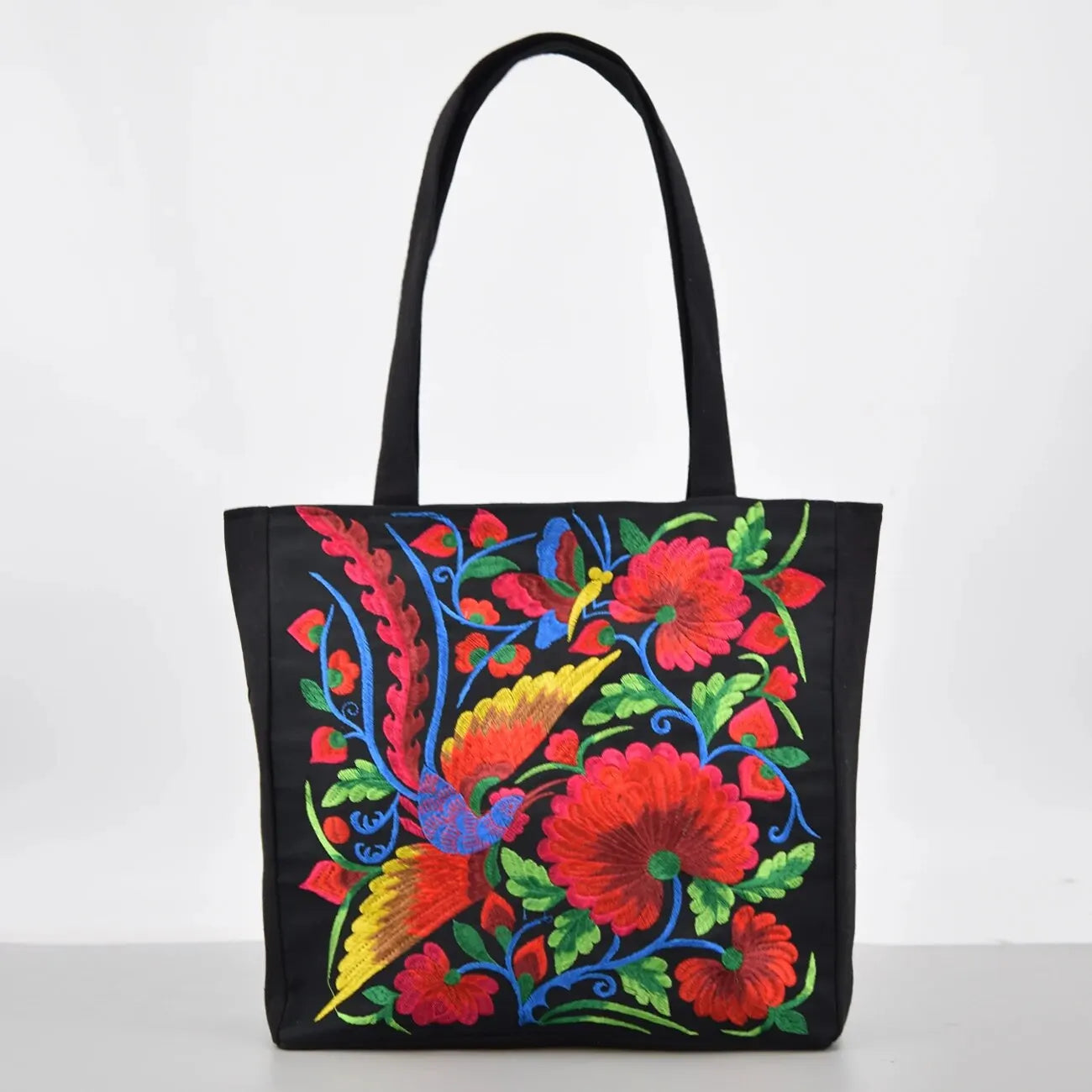 Ethnic Style Flower Embroidery Canvas Tote | Shoulder Bag & Large Capacity Handbag Luxegan