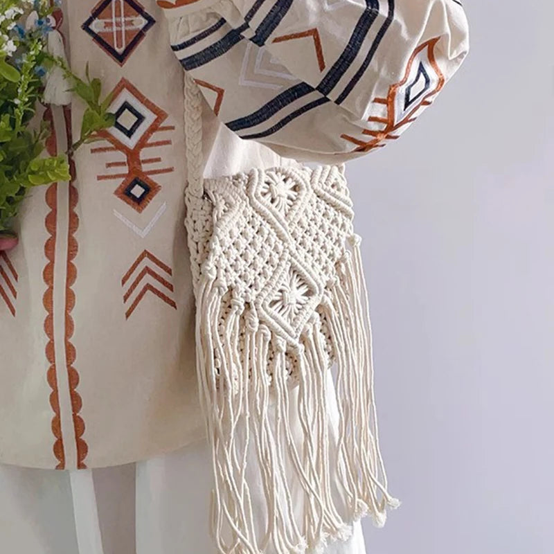 Soft Bohemian Straw Woven Crossbody | Hollow Out Summer Flap Bag Luxegan
