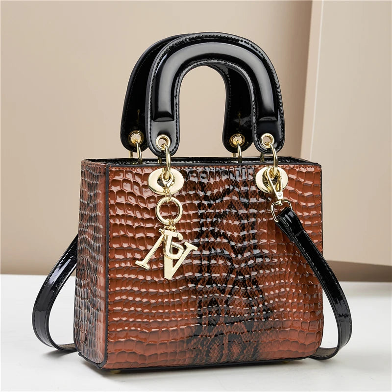 Gradient Alligator Print Shoulder/Crossbody Bag Luxegan
