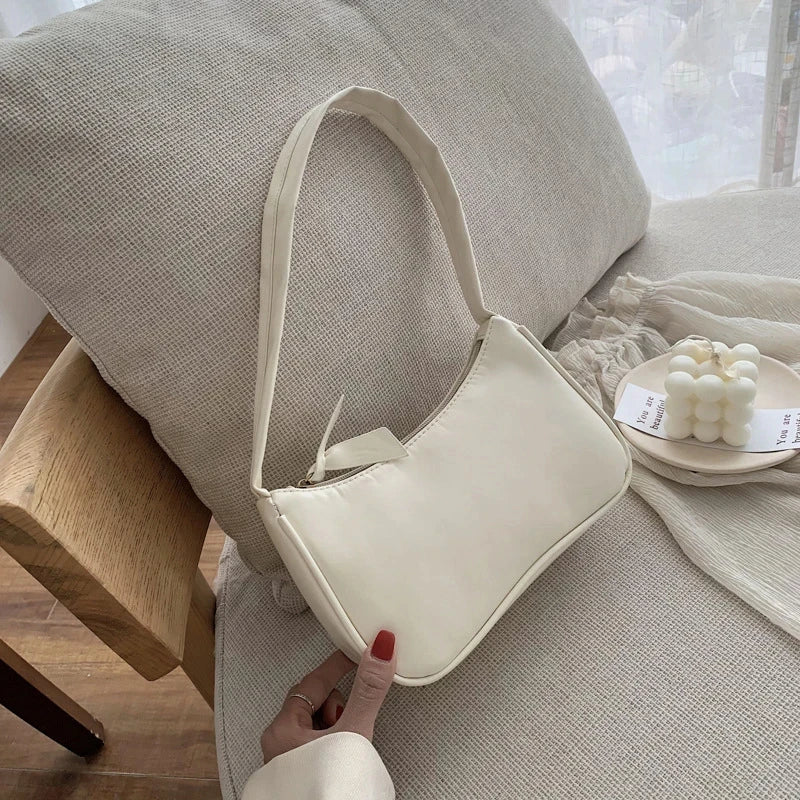 Handle Bag Women Retro Handbag | PU Leather Shoulder Totes Underarm Vintage Top Handle Bag | Female Small Subaxillary Bags Clutch Luxegan