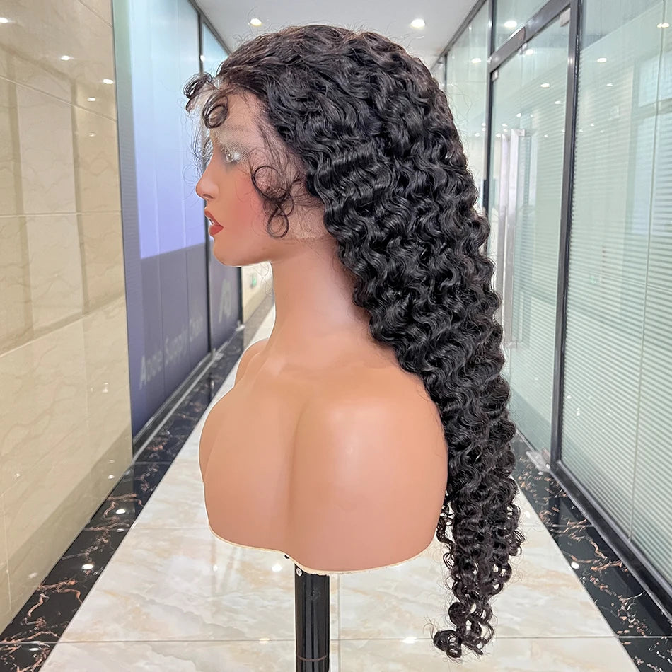  Burmese Curly HD Lace Frontal Wig | 200% Density Human Hair | #1B Natural Color Luxegan