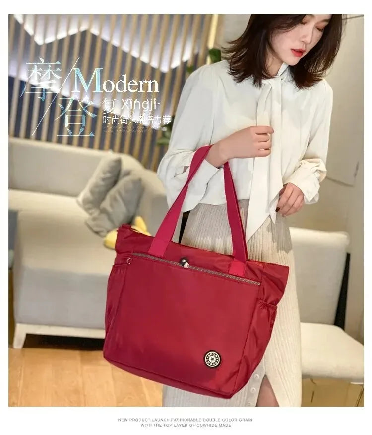Waterproof Oxford Large Capacity Travel Duffle | Women’s Fashion Travel Shoulder Bag | Durable Versatile Shopping Tote | High-Quality Oxford Cloth Weekend Valise Luxegan