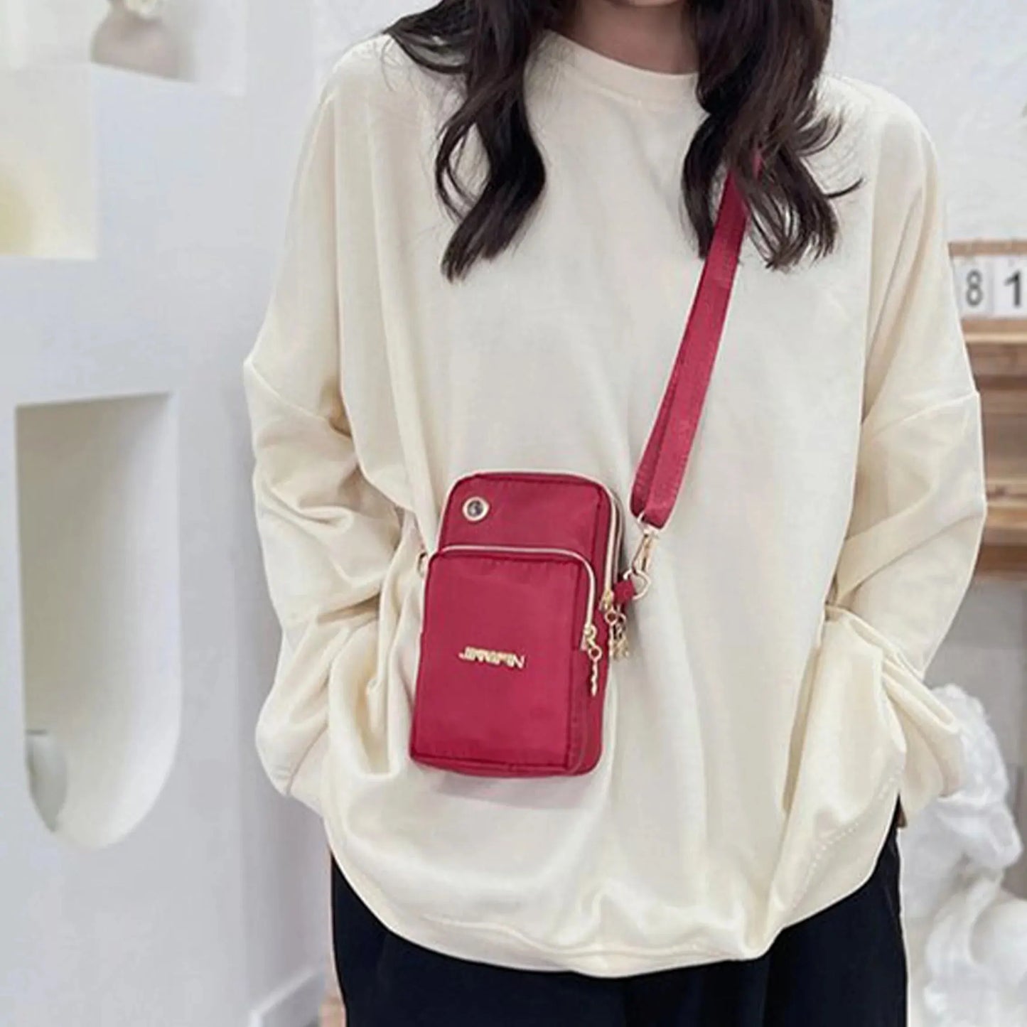 New Fashion Women's Mobile Phone Bag | Mommy Coin Bag & Neck Hanging Running Cover (Casual Crossbody Mini Bag) Luxegan