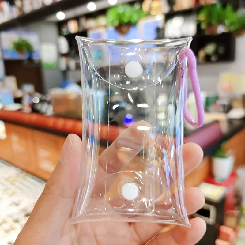 Small Transparent PVC Clear Coin Purse | Mini Female Wallet Pouch for Key, Lipstick & Earphone Storage (Unisex) Luxegan