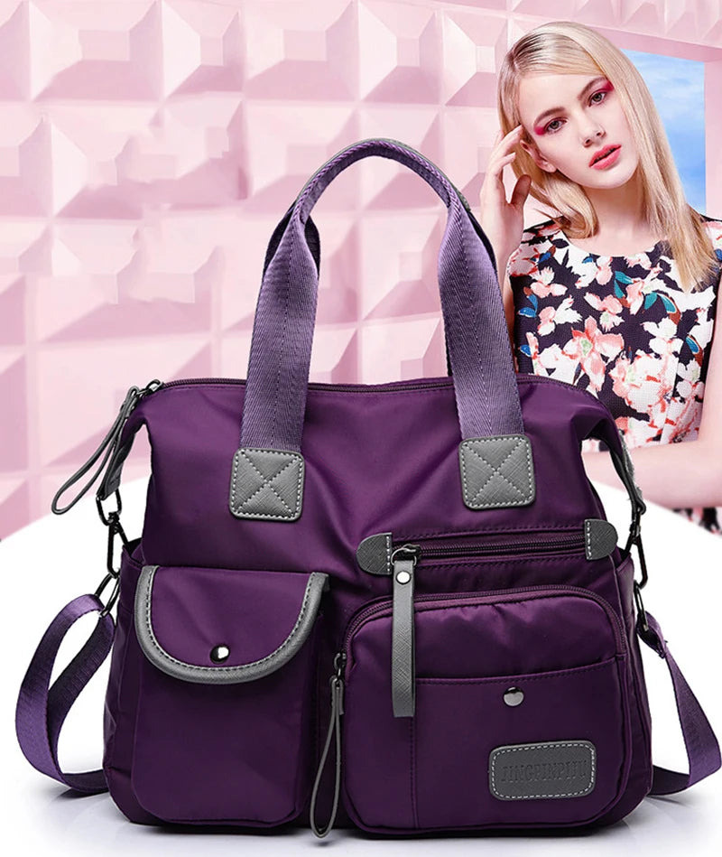 Women's Multifunctional Bag | Large Capacity Casual Shopping Handbag & Waterproof Nylon Crossbody Shoulder Bag Luxegan