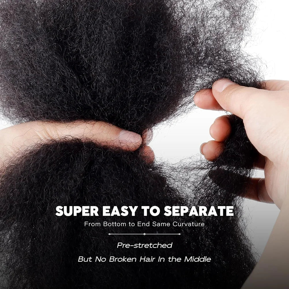 Afro Kinky Bulk Human Hair for Dreadlocks & Loc Repair | Brazilian Hair Braiding Twist Extensions - view 4