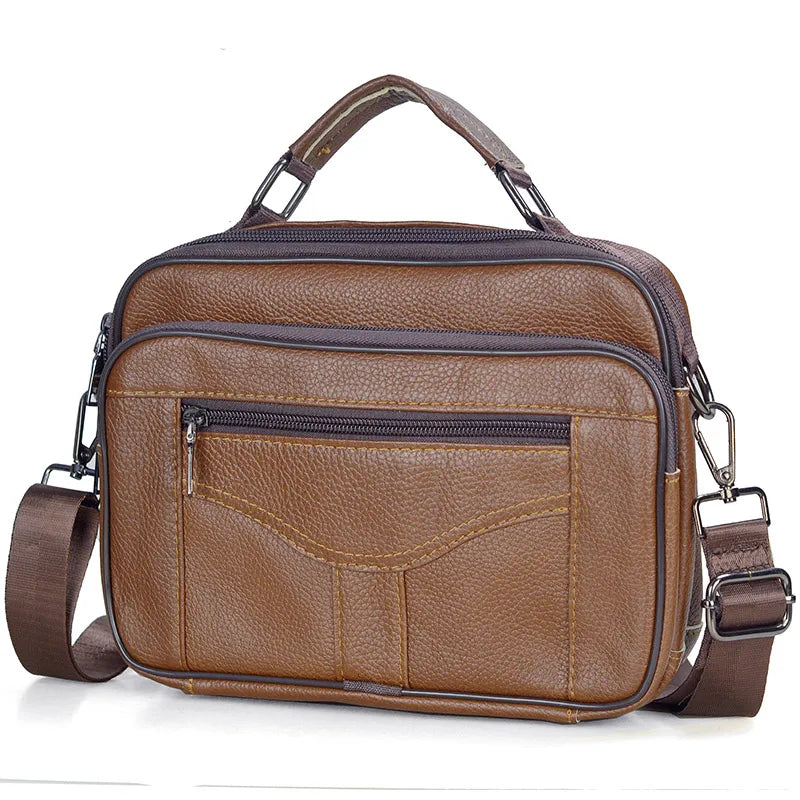 Hot Fashion Men's Genuine Leather Messenger Bag | Luxury Brand Soft Crossbody for Mini Pad & Shoulder Use Luxegan