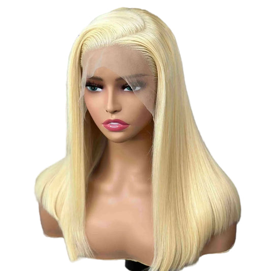 Honey Blonde #613 Straight Bob Wig | Sophisticated "13x4 Lace Frontal" Silhouette | Elegant 200% Density HD Transparent Unit | "Dignified" High-Performance Brazilian Human Hair for Radiant Versatile Styling Luxegan
