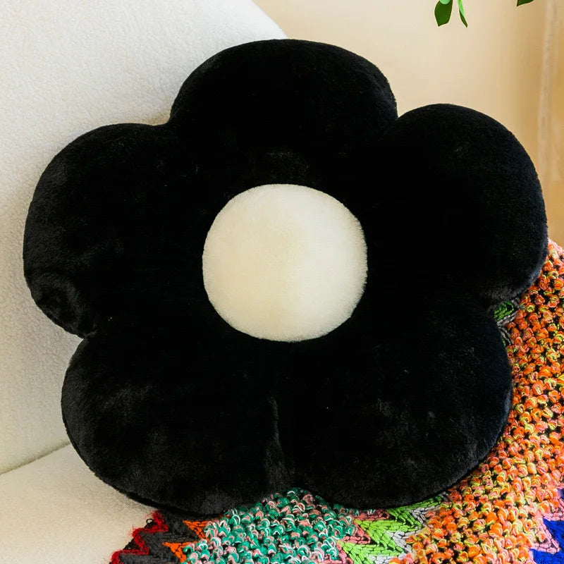 Circular Flower Shape Chair Cushion | Sophisticated "Soft Nap" Floral Silhouette | Elegant Winter Thick Floor & Couch Pillow | "Dignified" High-Performance Memory Comfort for Radiant Versatile Styling Luxegan