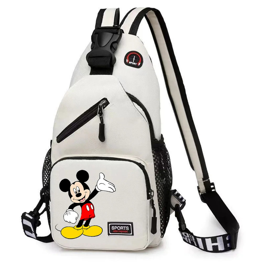 Mickey Minnie Mouse Cartoon Shoulder Bag | Unisex Multi-functional Oxford Fabric Backpack & Casual Chest Business Travel Pack Luxegan
