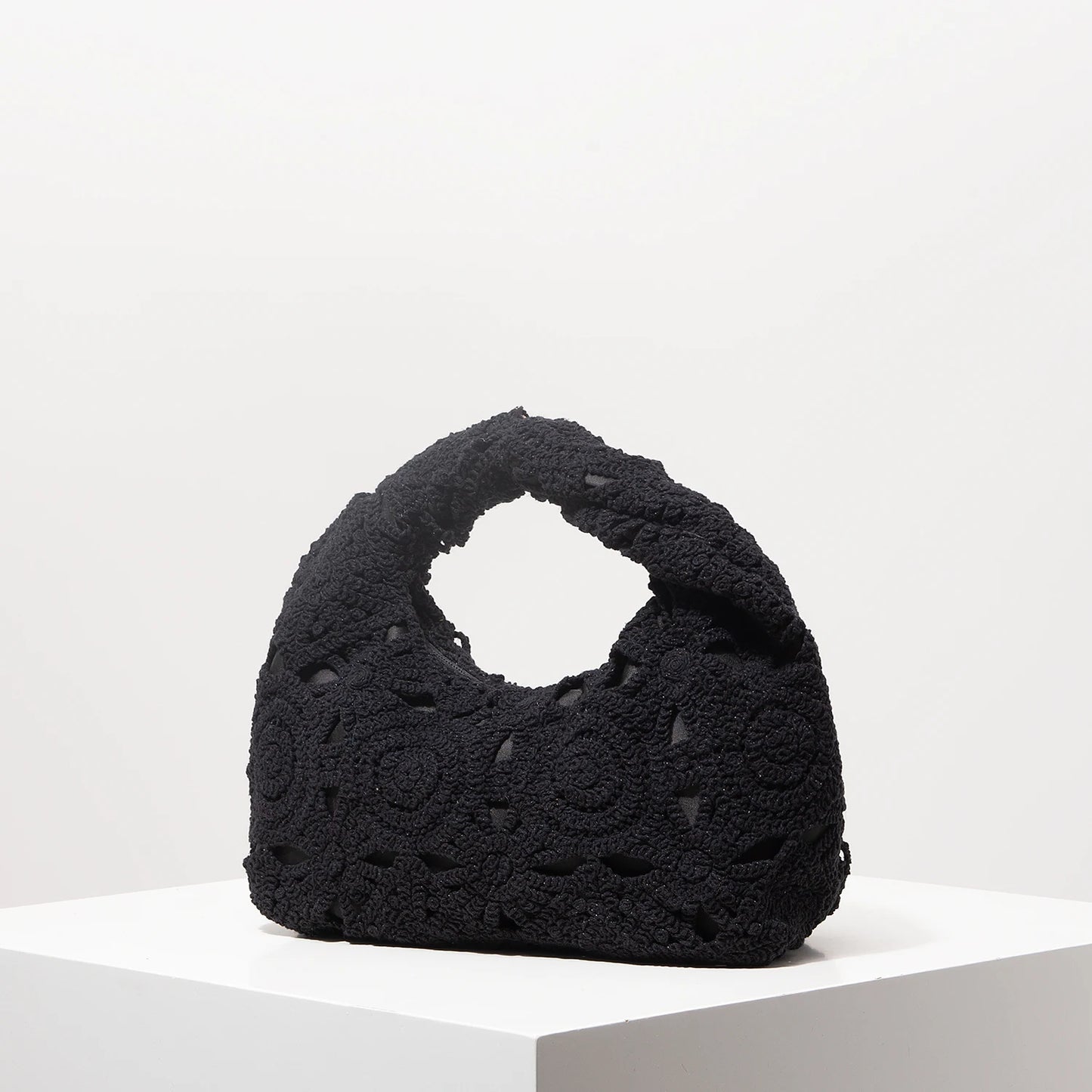 Soft Bohemian Hollow Woven Handbag | Zippered Crochet Beach Tote Luxegan