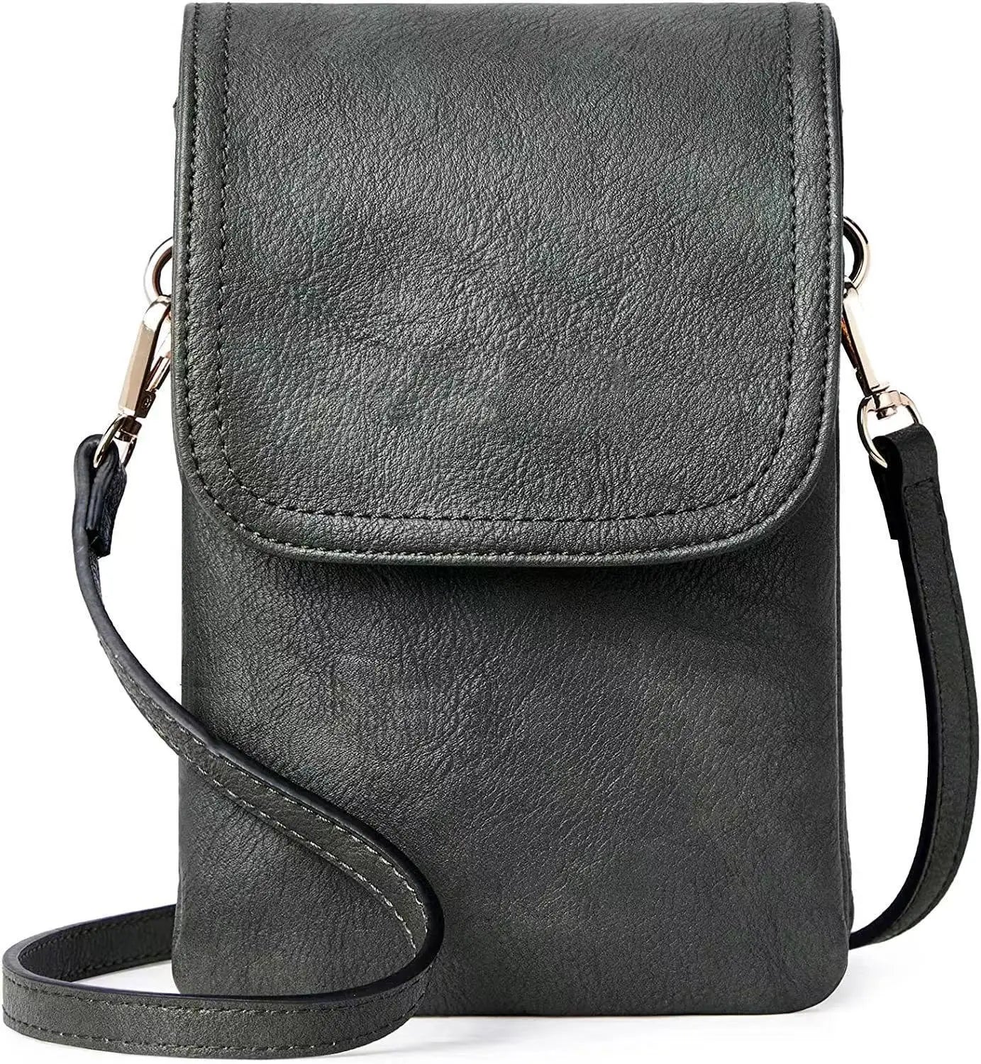 Trendy Casual PU Leather Crossbody Bag for Women | Solid Flap Phone Purse & Shoulder Handbag Luxegan