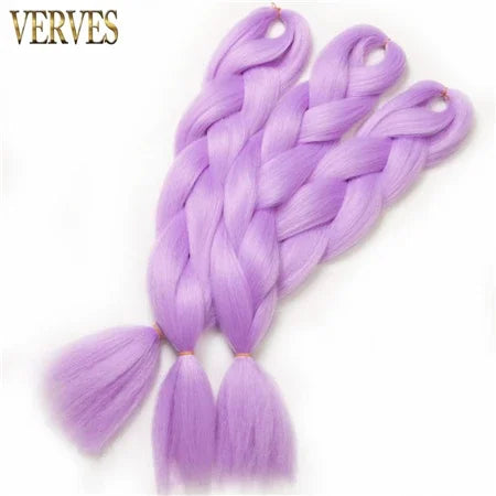 Synthetic Jumbo Braid Kanekalon Braiding Hair 24in | Ombre & Solid Colors | 100g
