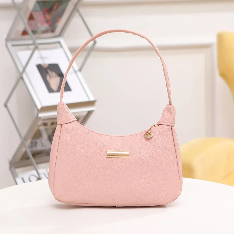Women's Retro Solid Color PU Leather Handbag | Fashion Shoulder Underarm Casual Hobo Bag for Ladies Luxegan