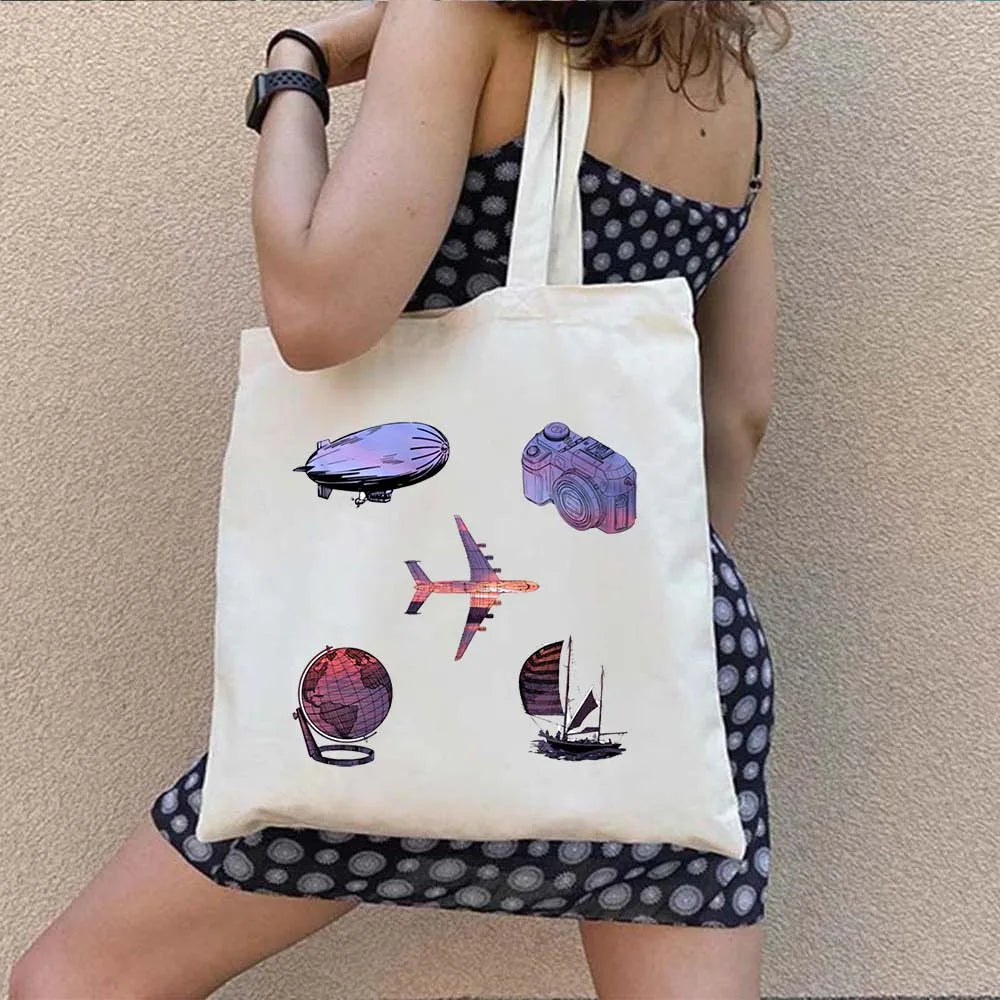 Woman's Large Capacity Canvas Tote Bag | Stylish Travel & Shopping Shoulder Handbag (Work, Gym, Grocery, Eco-Friendly) Luxegan