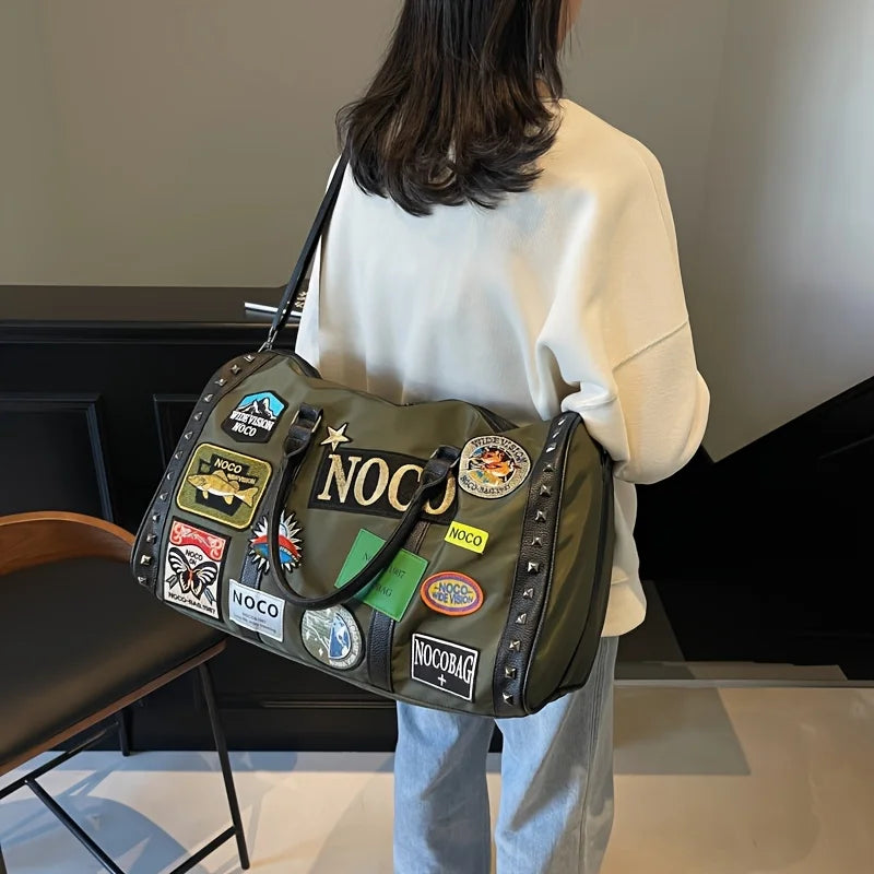 Fashionable Simple Polyester Travel Tote Bag | Large Capacity Hand-held Luggage Bag for Outdoor Sports & Gym Luxegan