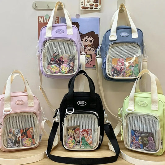 Casual Girl Ulzzang Ita Bag | Small Versatile Crossbody & Transparent Bar Chi Cute Shoulder Mobile Bag Luxegan