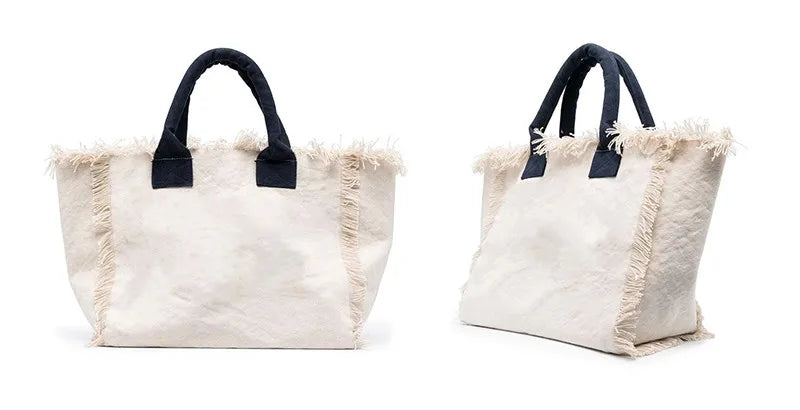 Customizable Fashion Canvas Bucket Tote | Large Capacity Commuting & Beach Bag Luxegan