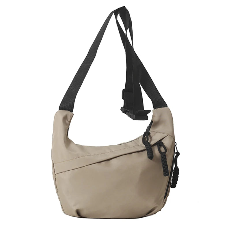 New Neutral Style Mini Nylon Tote Bag | Lightweight Casual Street-Style Handbag with Shoulder Strap for Fitness (Unisex)
