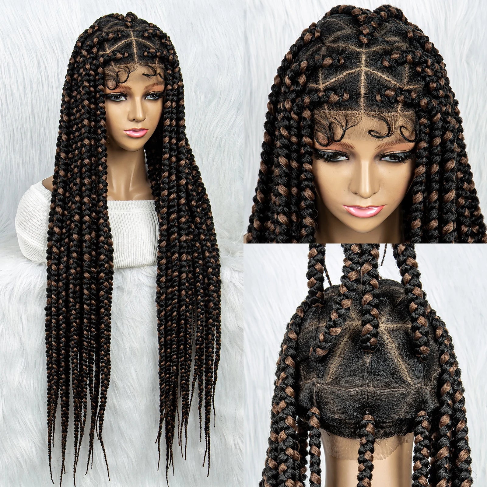 KIMA Colorful Braided Wig | Full Lace | Butterfly Locs & Dreadlocks Options Luxegan