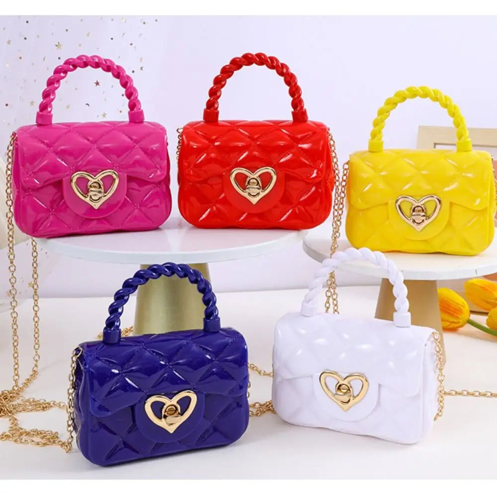 Kids Fashion Heart Shoulder Bag | Girls Mini PU Leather Crossbody & Coin Purse | Luxury Jelly - view 2