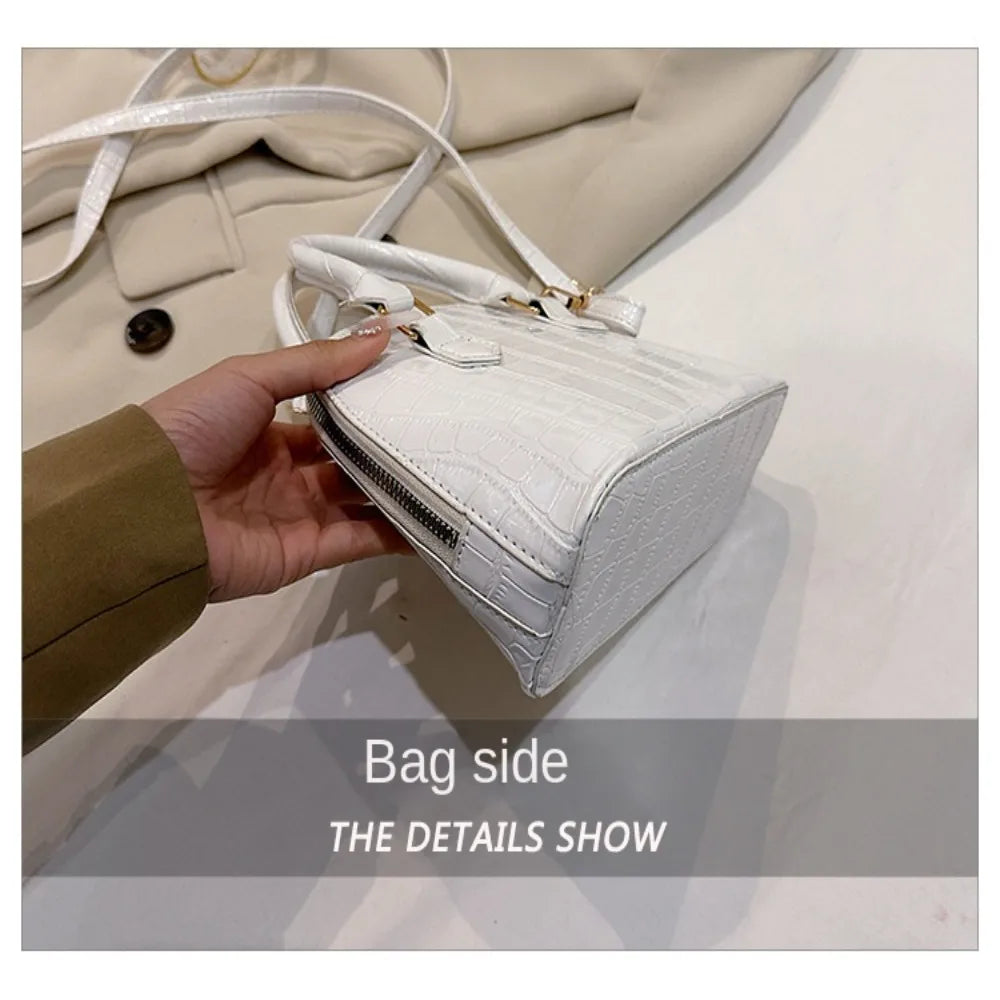Retro Fashion PU Leather Shoulder Bag | New Women's Waterproof Crocodile Pattern Versatile Crossbody Bag Luxegan