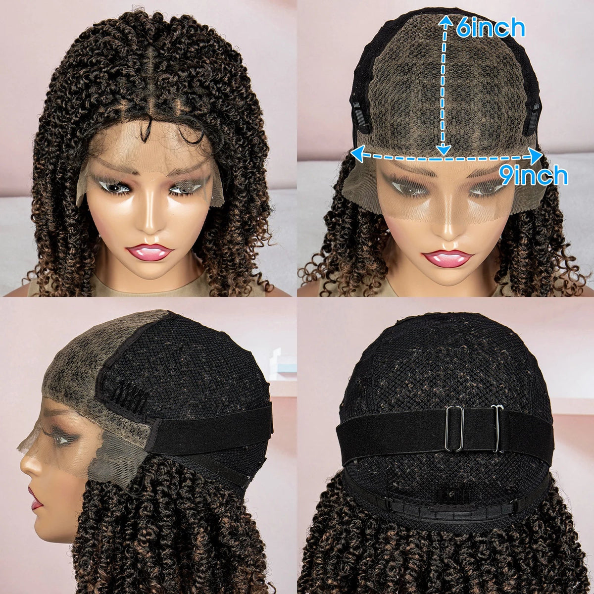 Dreadlocks Braided Wigs Lace Front Braided Wigs Short Box Braided Wigs for Women with Baby Hair Ombre Lace Braids Wigs Luxegan