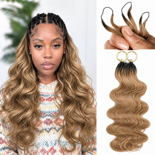 Honey Blonde Body Wave Human Hair Crochet Extensions | 16–24 Inch Luxegan