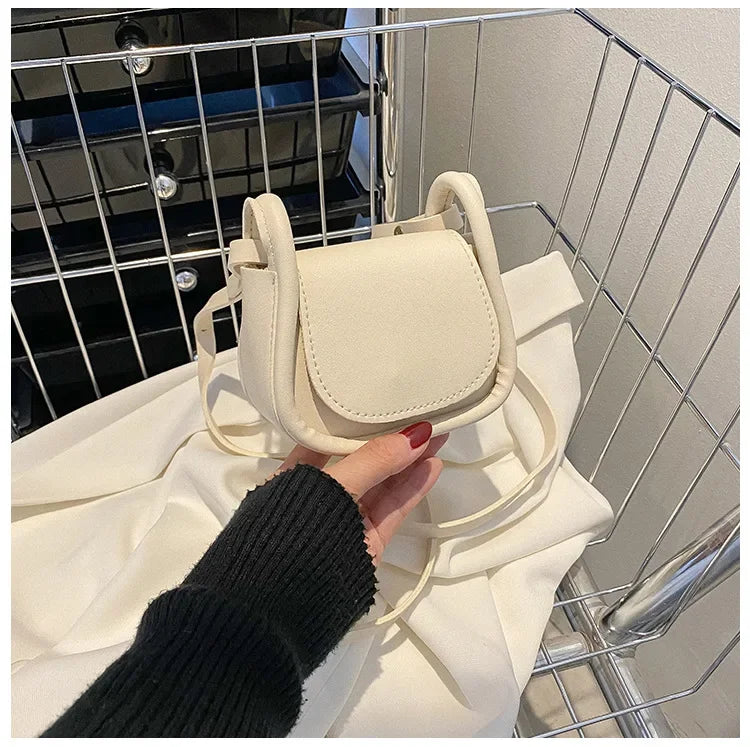 Candy Color Fashion Mini Crossbody Bag | Small PU Leather Saddle Bag & Lipstick Pouch | Versatile Card Holder & Coin Purse with Hasp Closure Luxegan