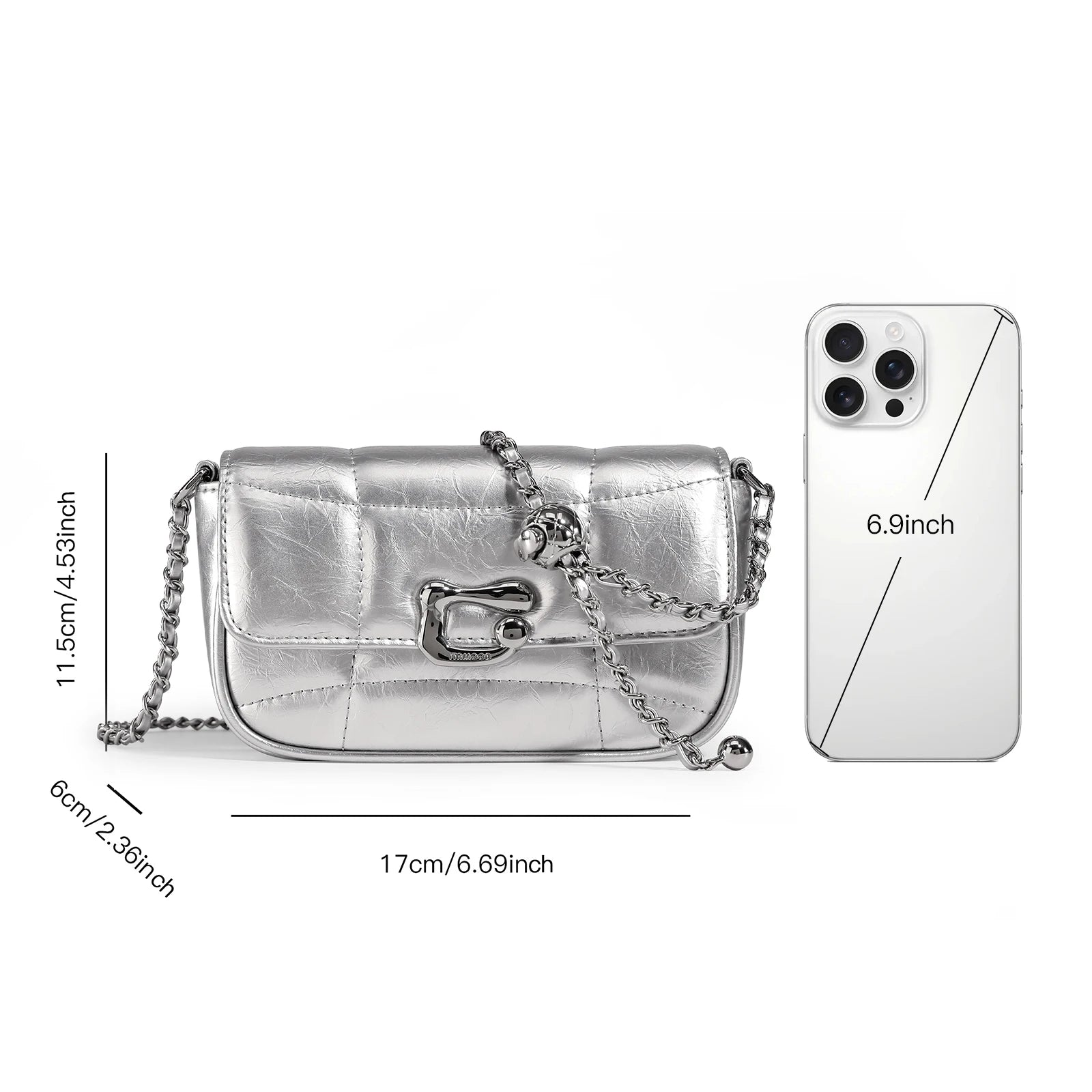 Genuine Leather Crossbody Bag | Luxury Brand Shoulder Bag with Chain Strap & Unique Design Quilted Handbag Luxegan